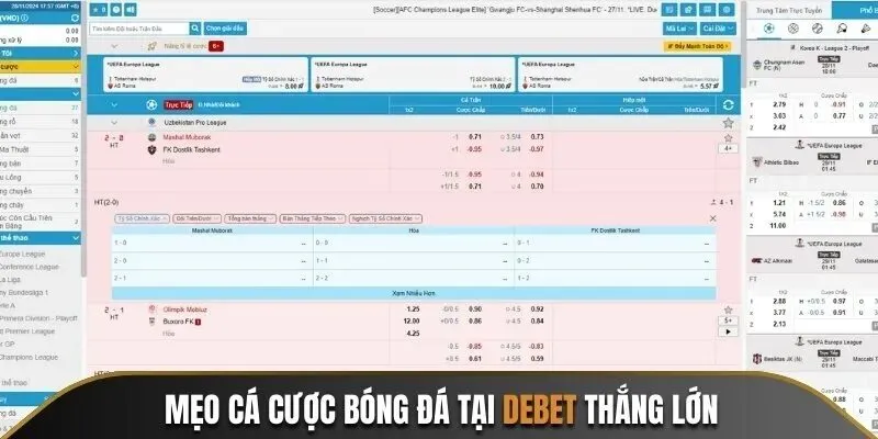 Lưu ý quan trọng khi đặt cược Debet